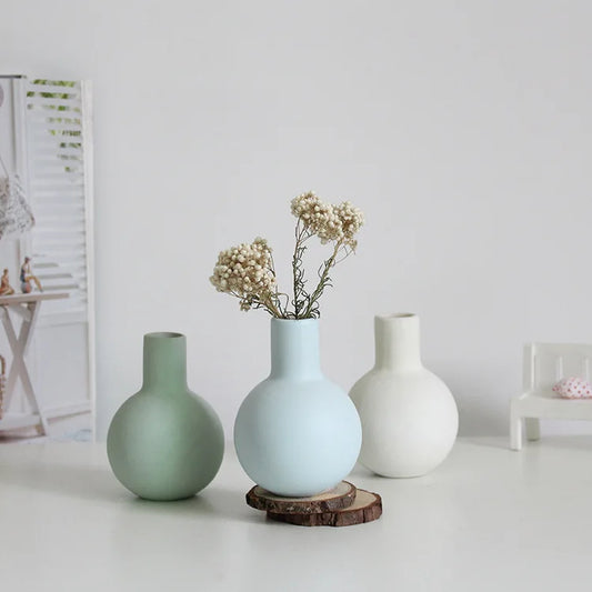Creativity Northern Europe Morandi Mini Small Vase Ceramic Crafts Dried Flower Arranging Device Hydroponic Vase Home Decorations