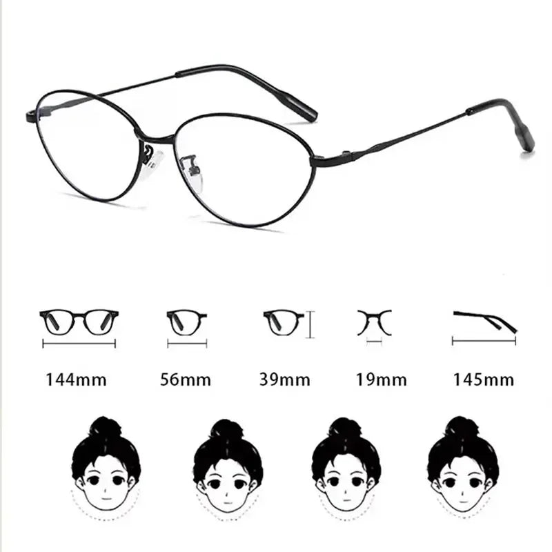 New High-end Ultra-light Reading Glasses Anti-blue Light Oval Metal Frame Presbyopia Glasses 0+1.0+1.5+2.0+2.5+3.0+3.5+4.0