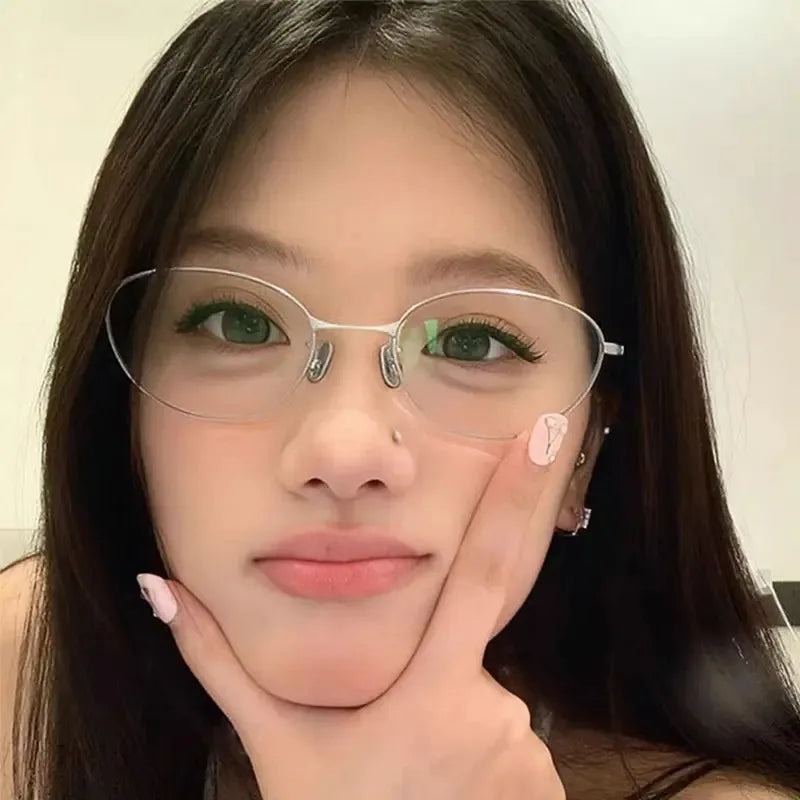 New High-end Ultra-light Reading Glasses Anti-blue Light Oval Metal Frame Presbyopia Glasses 0+1.0+1.5+2.0+2.5+3.0+3.5+4.0