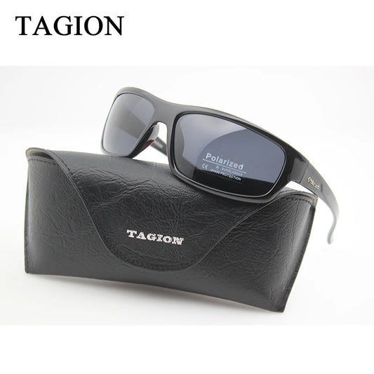 2024 TAGION Luxury Designer Brand Men's Sports Sunglasses Polarized UV400 Outdoor Eyewear Driving Lenses Black Glasses TG5104