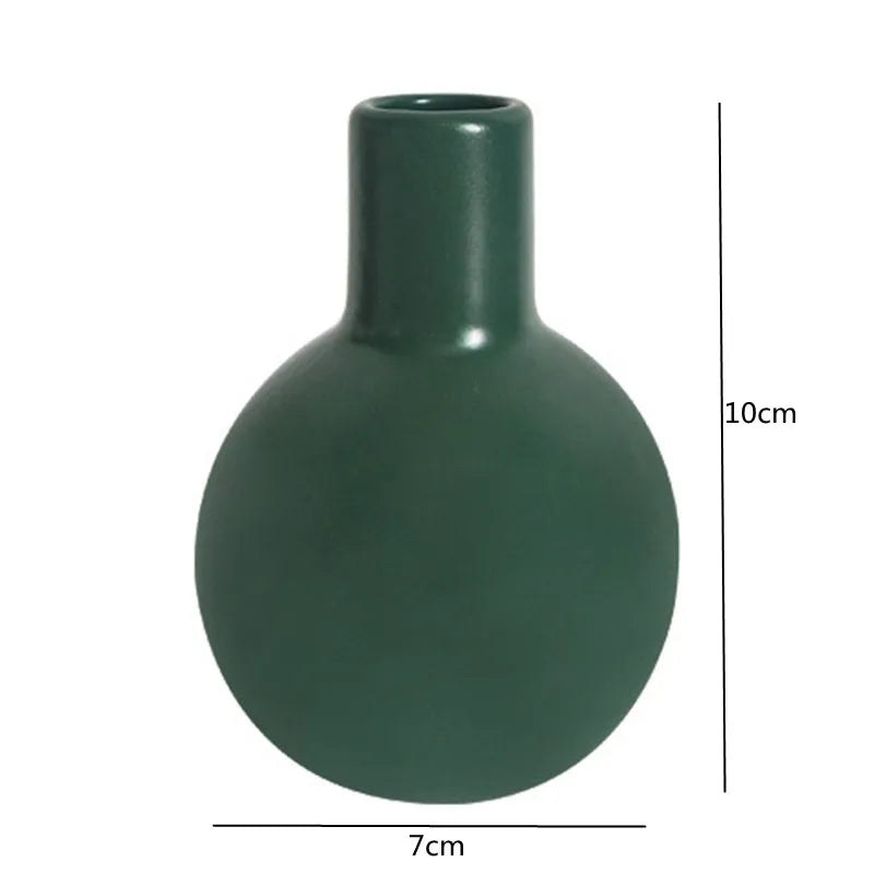 Creativity Northern Europe Morandi Mini Small Vase Ceramic Crafts Dried Flower Arranging Device Hydroponic Vase Home Decorations
