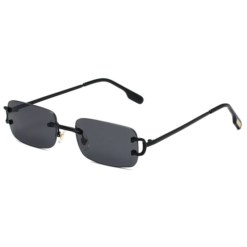 DDDLONG Fashion Small Metal Retro Rimless Sunglasses Women Classical Vintage Punk Sun Glasses Shades For Men Eyewear D459