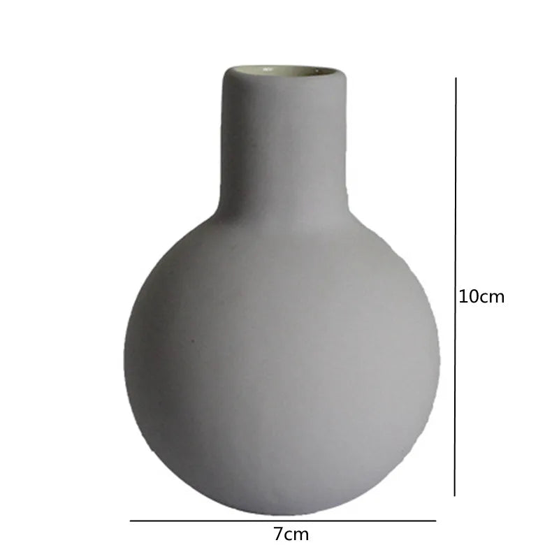 Creativity Northern Europe Morandi Mini Small Vase Ceramic Crafts Dried Flower Arranging Device Hydroponic Vase Home Decorations