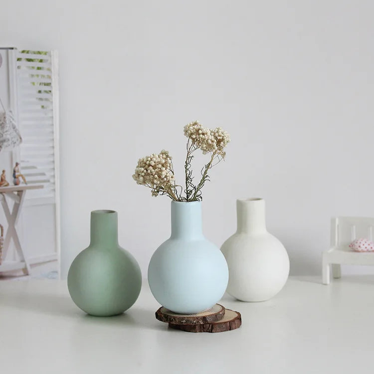 Creativity Northern Europe Morandi Mini Small Vase Ceramic Crafts Dried Flower Arranging Device Hydroponic Vase Home Decorations
