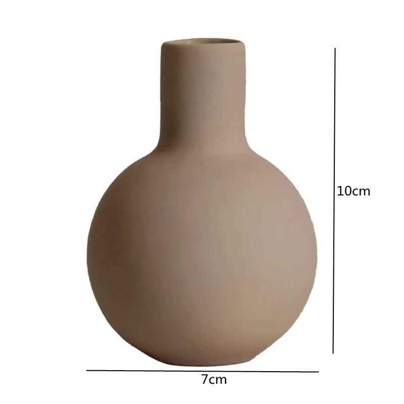 Creativity Northern Europe Morandi Mini Small Vase Ceramic Crafts Dried Flower Arranging Device Hydroponic Vase Home Decorations