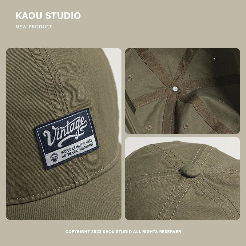 Vintage American Patch Cap Deep Top Men's Outdoor Women's Camping Mountaineering Shade Baseball Cap