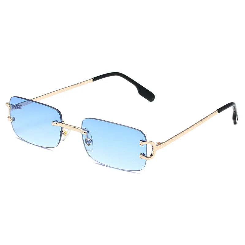 DDDLONG Fashion Small Metal Retro Rimless Sunglasses Women Classical Vintage Punk Sun Glasses Shades For Men Eyewear D459