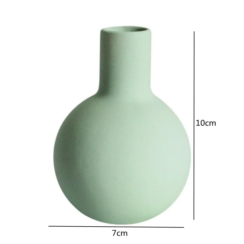 Creativity Northern Europe Morandi Mini Small Vase Ceramic Crafts Dried Flower Arranging Device Hydroponic Vase Home Decorations