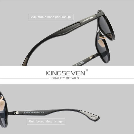 KINGSEVEN Popular Pilot Sunglasses Men Polarized Women Eyewear Vintage Style Male Travel Glasses UV400