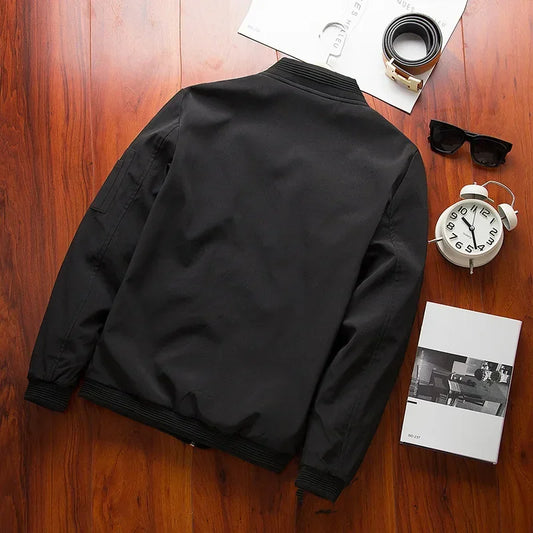 Customizable New Spring Black Bomber Men Streetwear Hip Hop Slim Fit Pilot Bomber Jacket Coat Men Jackets Tailor-made Suits